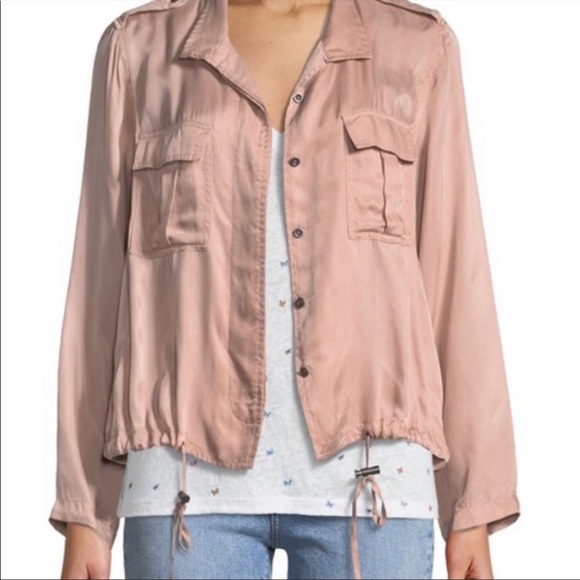 Kensie Rowen Button-Front Utility Jacket In Rose - Picture 1 of 7